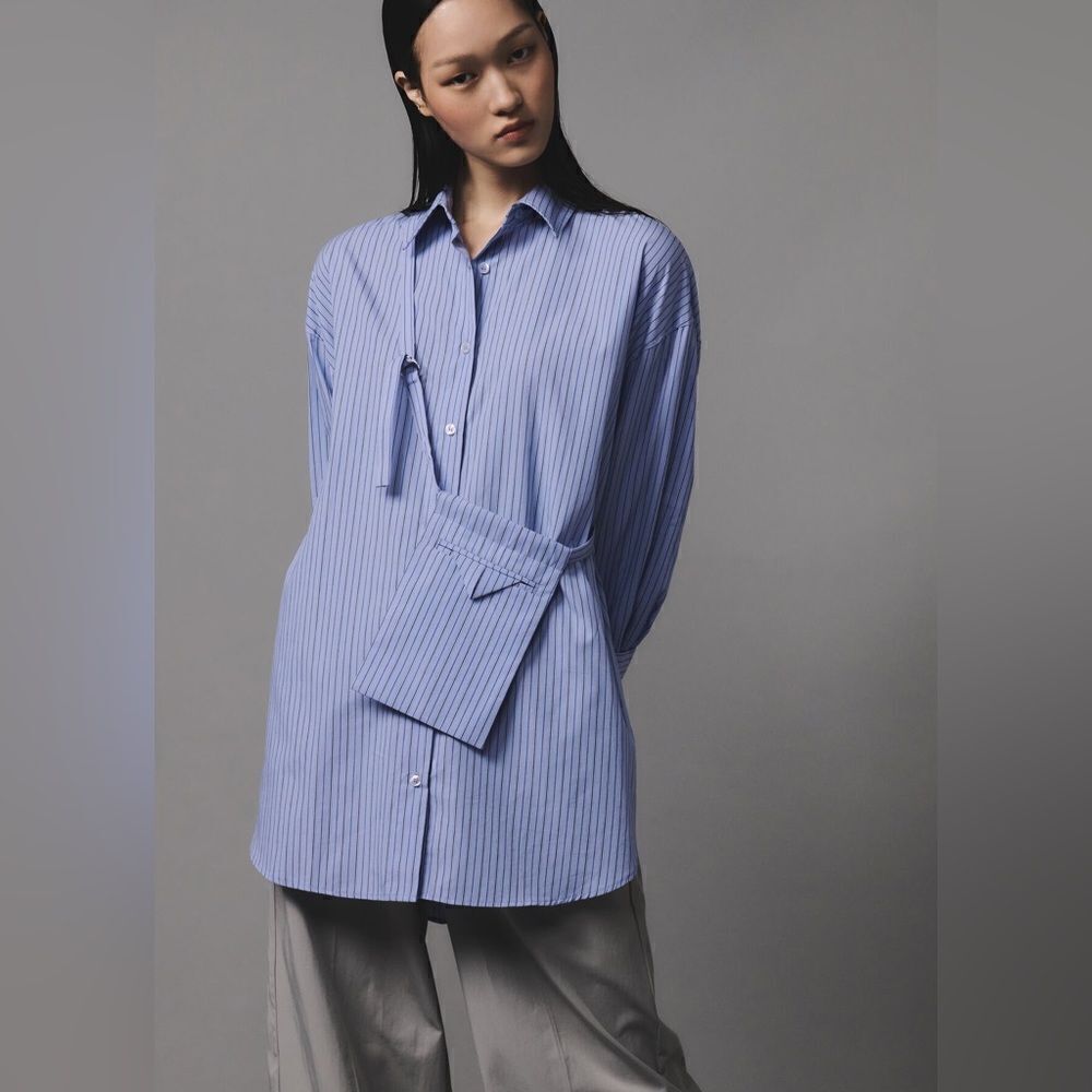 Zara Shirt Striped with Detachable Bag New - Picture 6 of 11